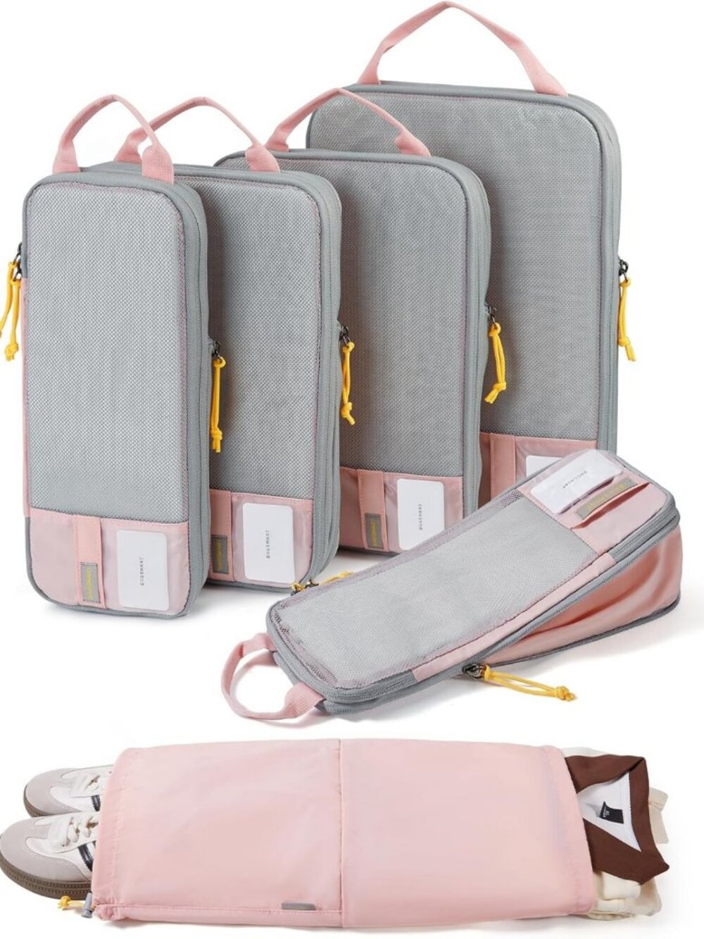 Lightweight Compression Packing Cubes Set - Durable Travel Organizer Bags, Space